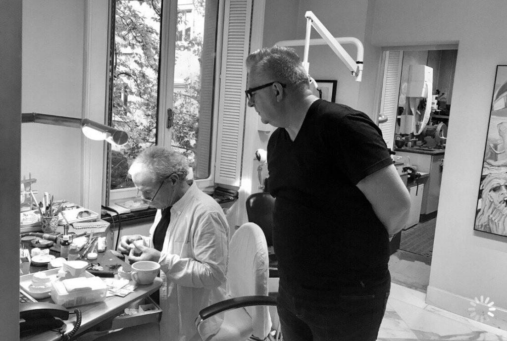 our professionals creating a patient's new smile in the lab