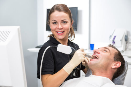 dentist working on patient