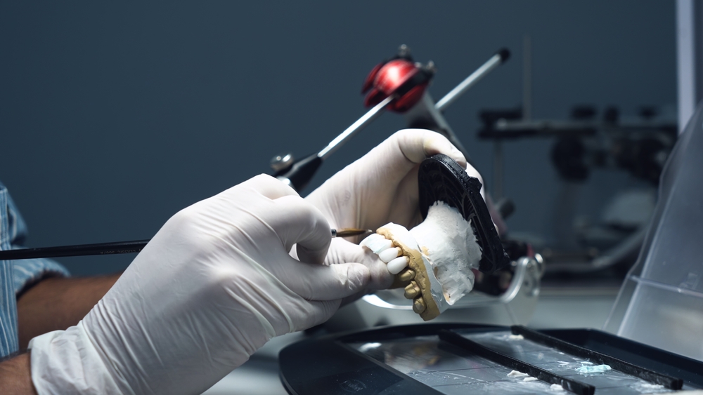 dental technician creating restoration
