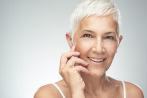 older woman smiling