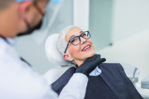older woman at dentist